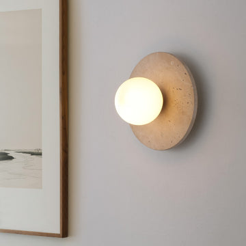 Tivoli 12" Modern Minimalist 1-Light Ovoid Travertine LED Wall Sconce